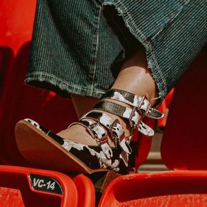 Strappy Booties Cowprint